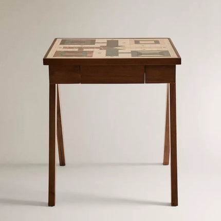 MESA DE APOIO JOGO DE TABULEIRO MÁRMORE