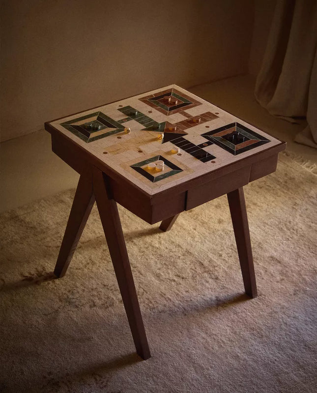 MESA DE APOIO JOGO DE TABULEIRO MÁRMORE