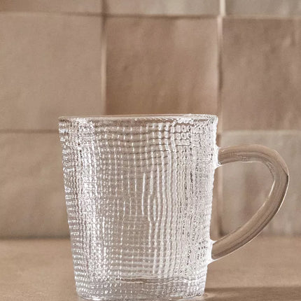CANECA VIDRO RELEVO