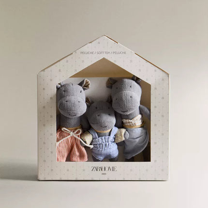 CONJUNTO PELUCHES INFANTIS FAMÍLIA HIPOPÓTAMOS (CONJUNTO DE 3)