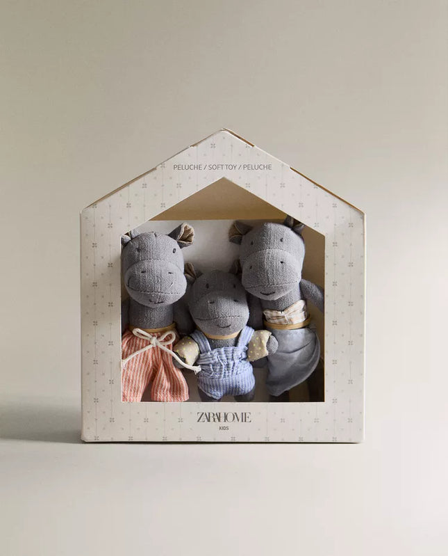 CONJUNTO PELUCHES INFANTIS FAMÍLIA HIPOPÓTAMOS (CONJUNTO DE 3)
