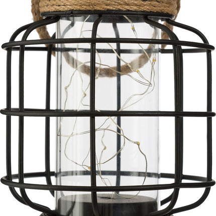 Lanterna preta com corda microled 17cm