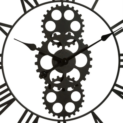 Relógio decorativo de parede em metal e madeira 70cm