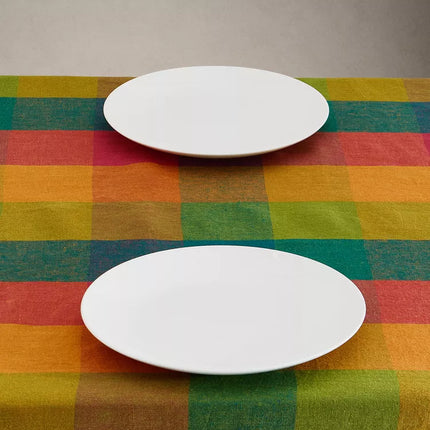 TOALHA DE MESA DE LINHO AOS QUADRADOS MULTICOLORIDOS