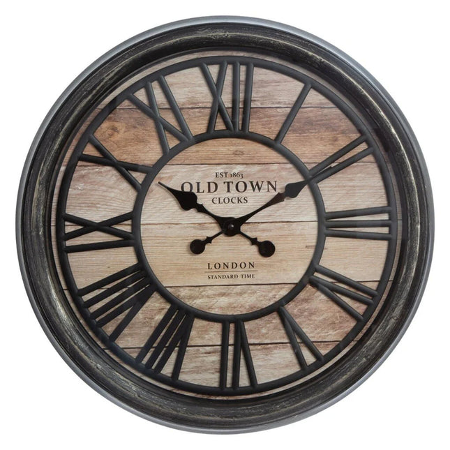 Relógio decorativo de parede castanho 50cm