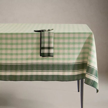 TOALHA DE MESA DE ALGODÃO TINGIDO AOS QUADRADOS