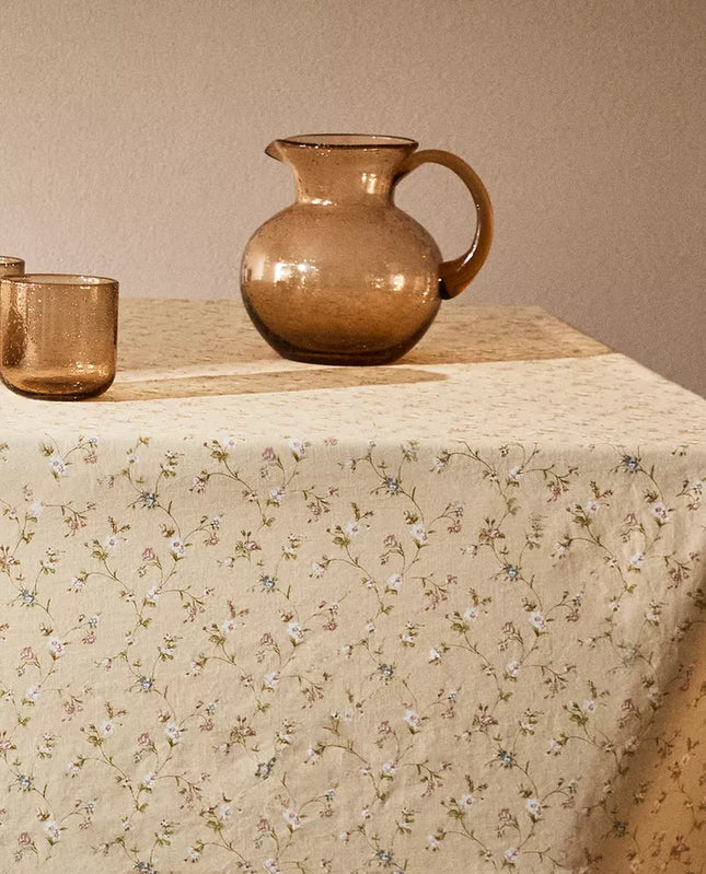 TOALHA MESA ALGODÃO ESTAMPADO FLORES