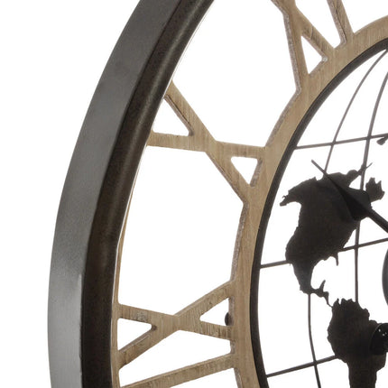 Relógio de parede metal mundo 67,5cm