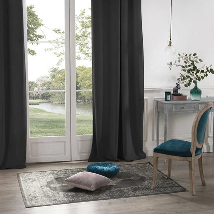 Cortina opaca cinza escura 140x260cm