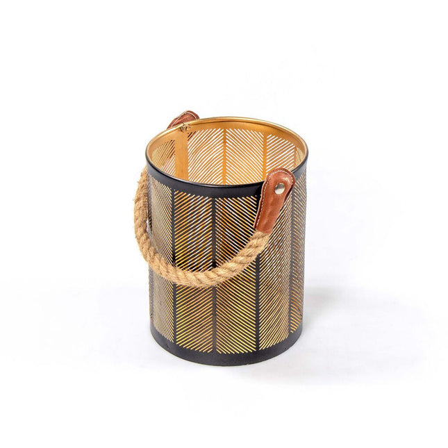 Lanterna de juta com pega 20x15cm