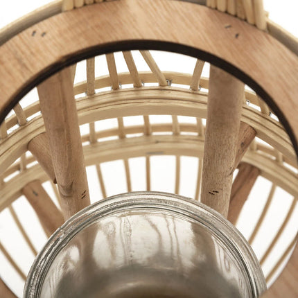Lanterna decorativa bege em rattan