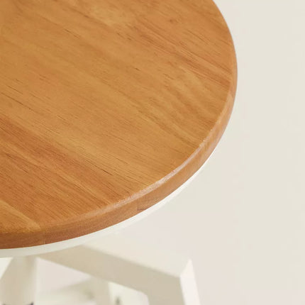 BANCO ALTO GIRATÓRIO MADEIRA E METAL