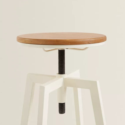 BANCO ALTO GIRATÓRIO MADEIRA E METAL