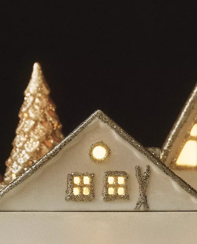 ENFEITE CERÂMICA CABANA ESQUI NATAL