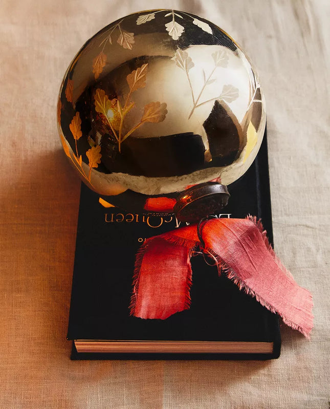 ENFEITE ÁRVORE BOLA FOLHAS BRILHO NATAL