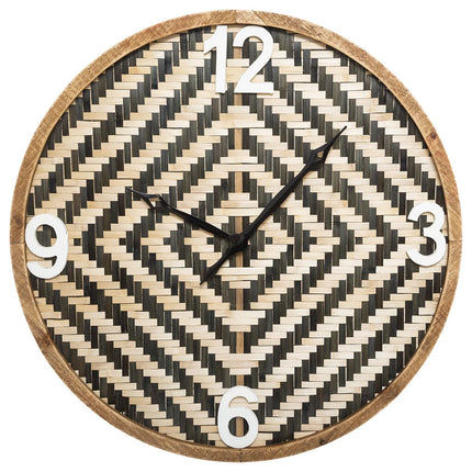 Relógio de parede em bambu 63cm