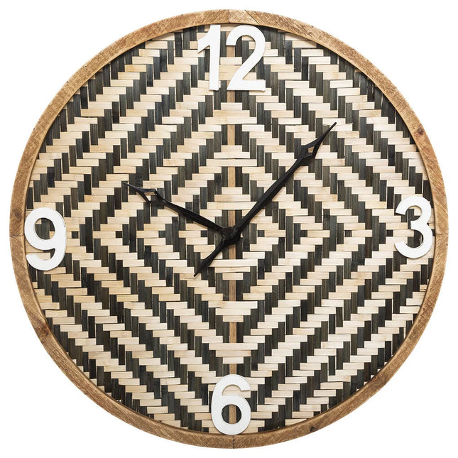 Relógio de parede em bambu 63cm