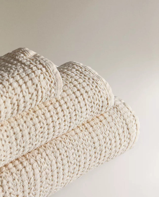 TOALHA BANHO EFEITO WAFFLE GROSSO