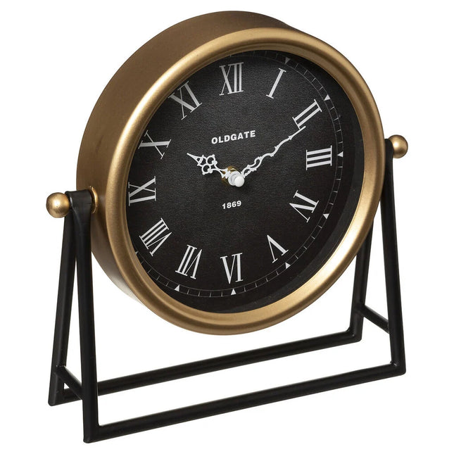 Relógio de mesa LUCA preto e dourado