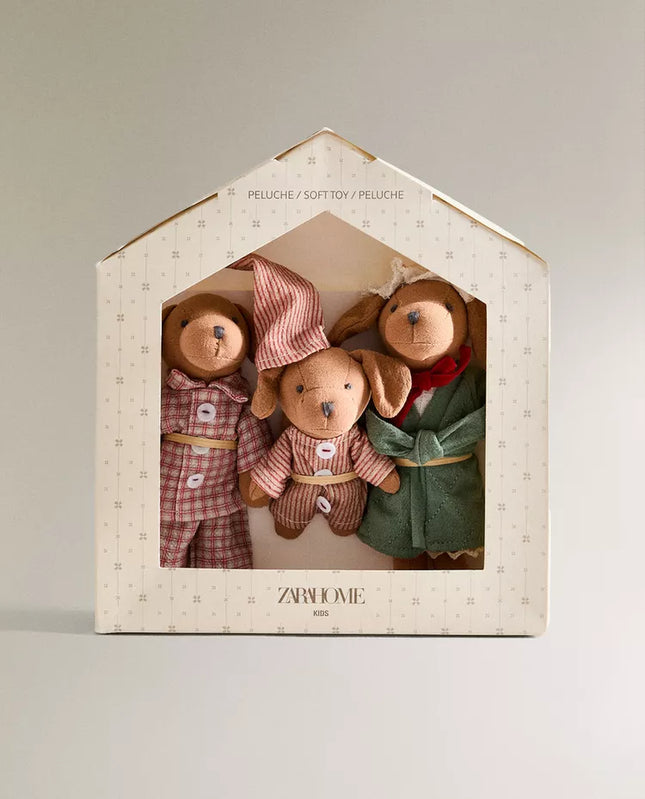 CONJUNTO PELUCHES INFANTIS FAMÍLIA CÃEZINHOS (CONJUNTO DE 3)