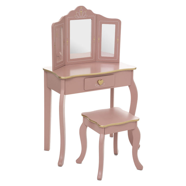 Toucador SISSI com tamborete rosa velho