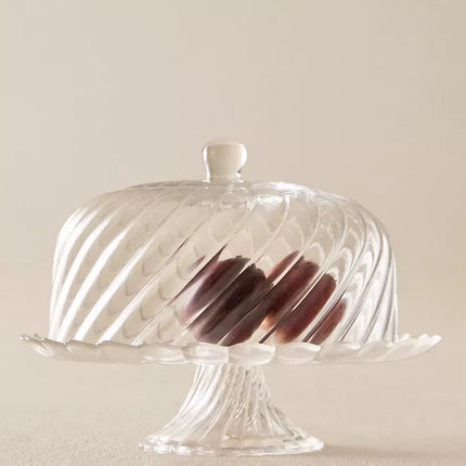 TRAVESSA PARA BOLOS VIDRO RISCAS