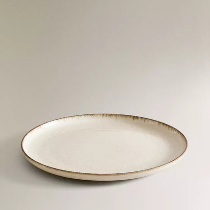 PRATO RASO PORCELANA FIO EFEITO ANTIGO
