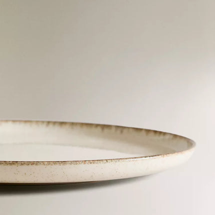 PRATO RASO PORCELANA FIO EFEITO ANTIGO