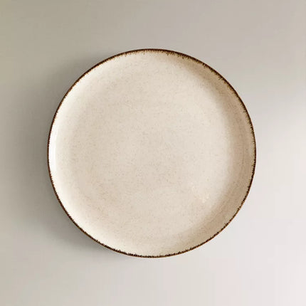 PRATO RASO PORCELANA FIO EFEITO ANTIGO