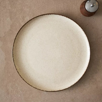 PRATO RASO PORCELANA FIO EFEITO ANTIGO