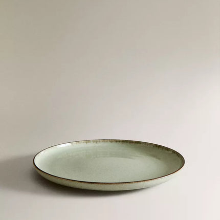 PRATO RASO PORCELANA FIO EFEITO ANTIGO