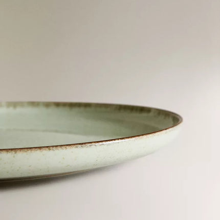 PRATO RASO PORCELANA FIO EFEITO ANTIGO