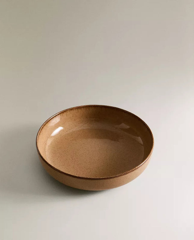PRATO FUNDO PORCELANA FIO EFEITO ANTIGO