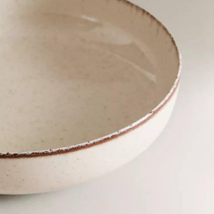 PRATO FUNDO PORCELANA FIO EFEITO ANTIGO