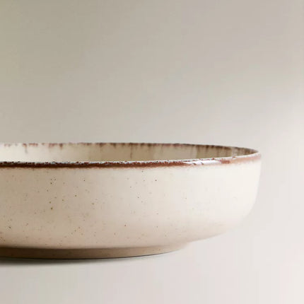PRATO FUNDO PORCELANA FIO EFEITO ANTIGO