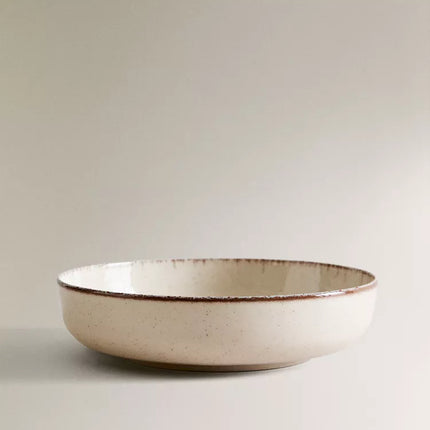 PRATO FUNDO PORCELANA FIO EFEITO ANTIGO