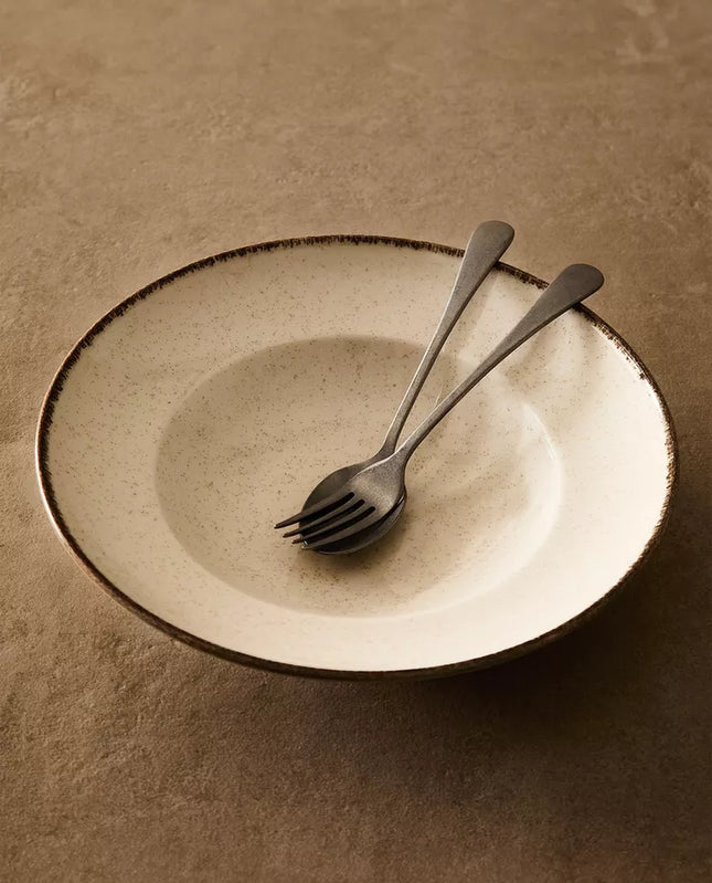 PRATO DE MASSA PORCELANA FIO EFEITO ANTIGO
