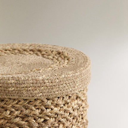 CESTO DE SEAGRASS COM TAMPA