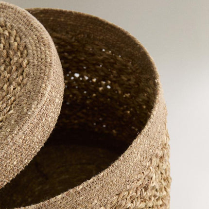 CESTO DE SEAGRASS COM TAMPA