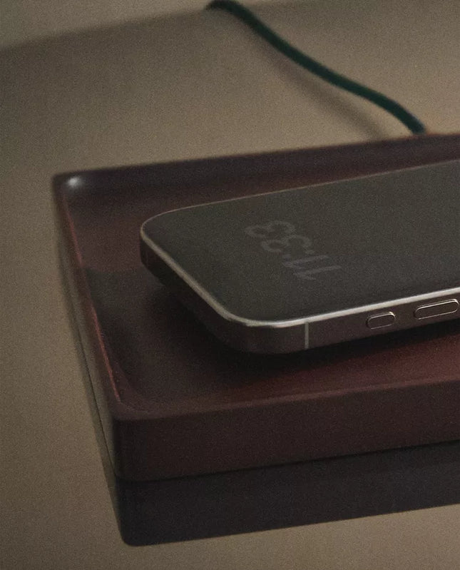 CARREGADOR TELEMÓVEL BANDEJA MADEIRA