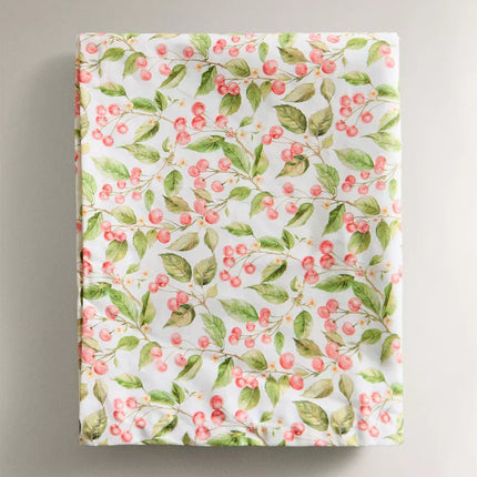 TOALHA MESA ALGODÃO RESINADO ESTAMPADO CEREJAS
