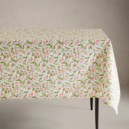 TOALHA MESA ALGODÃO RESINADO ESTAMPADO CEREJAS