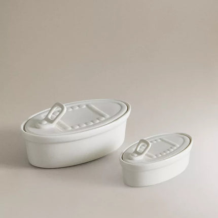 POTE DE CERÂMICA TIPO LATA DE CONSERVAS