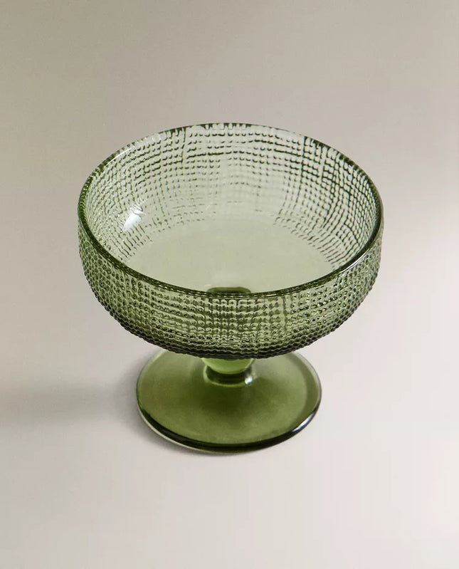 TAÇA GELADO VIDRO RELEVO