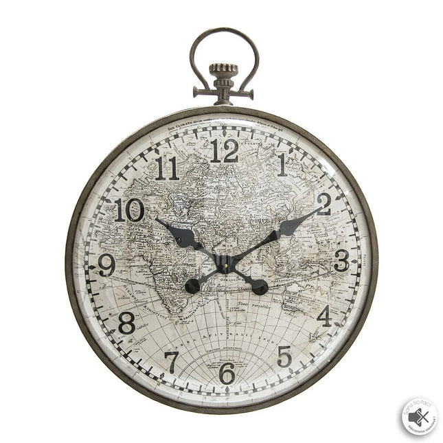 Relógio cinza em metal 55cm