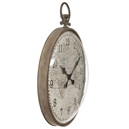 Relógio cinza em metal 55cm