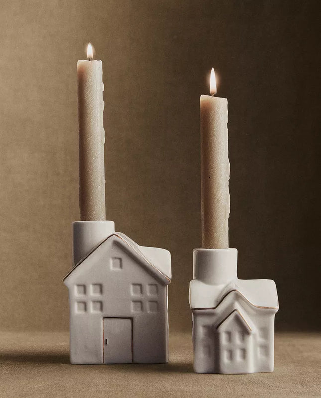 PORTA-VELAS CERÂMICA CASA NATAL