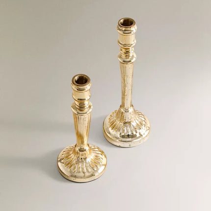 CANDELABRO VIDRO EFEITO ANTIGO NATAL