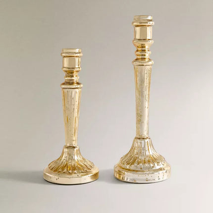 CANDELABRO VIDRO EFEITO ANTIGO NATAL