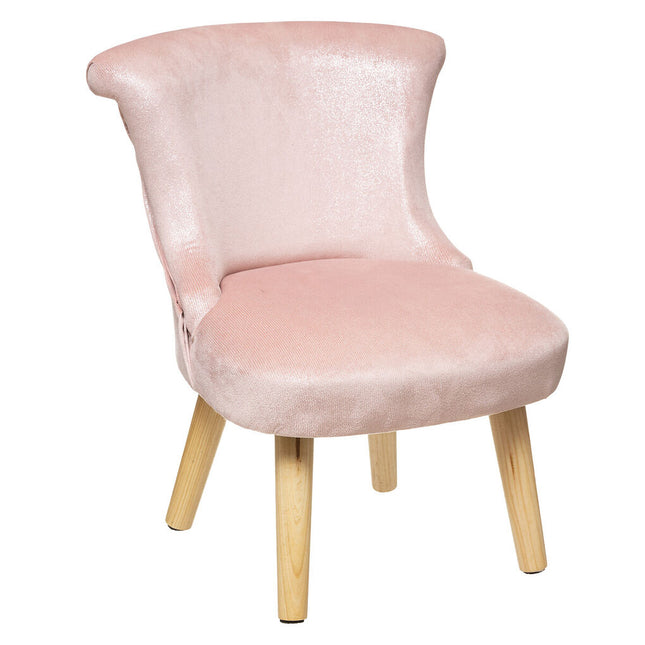 Poltrona rosa em veludo com glitter